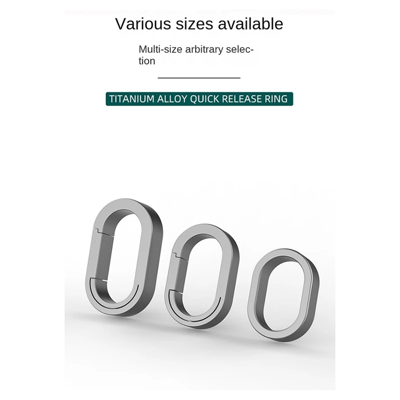 A73T 4Pcs Titanium Alloy Mini Keychain Connector Buckle Universal Connector Universal Ring Auxiliary Ring