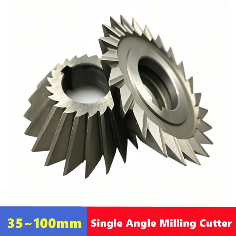 Diameter 35 45 60 75 80 mm HSS M2 Single Angle Milling Cutter, 30 45 60 75 90 Degrees Is Used for Milling Steel Parts