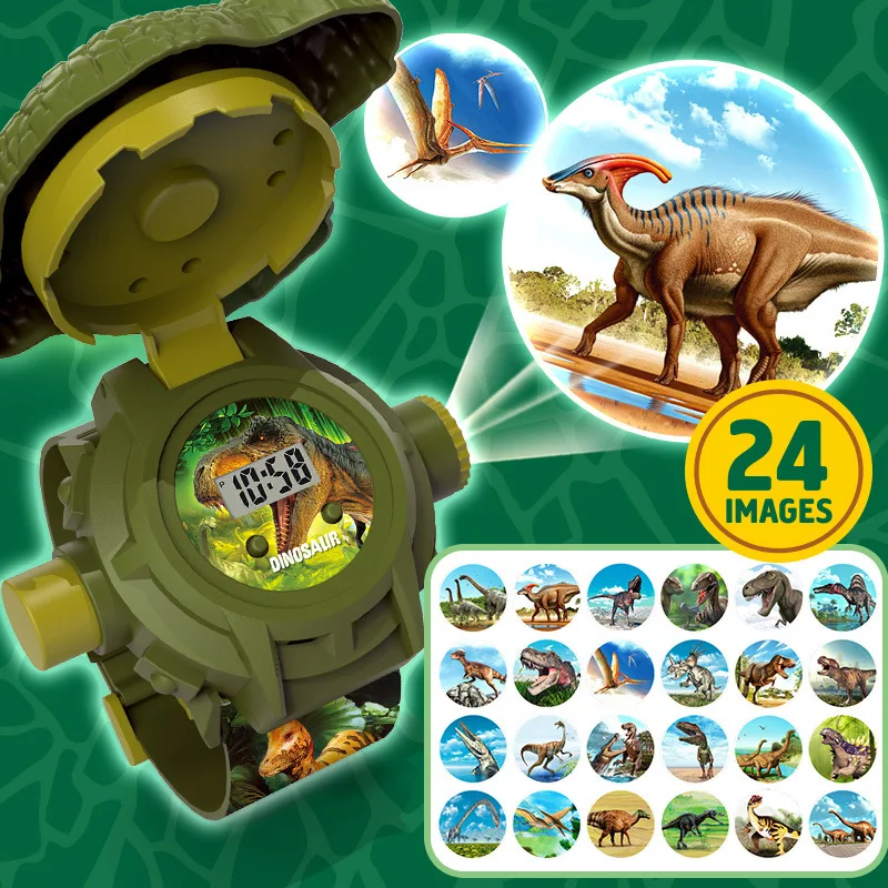 Multifunction Kids Projection Watch Toy with 24 Visual Scenes Educational Cognition Aid for Boys Girls Christmas New Year Gift