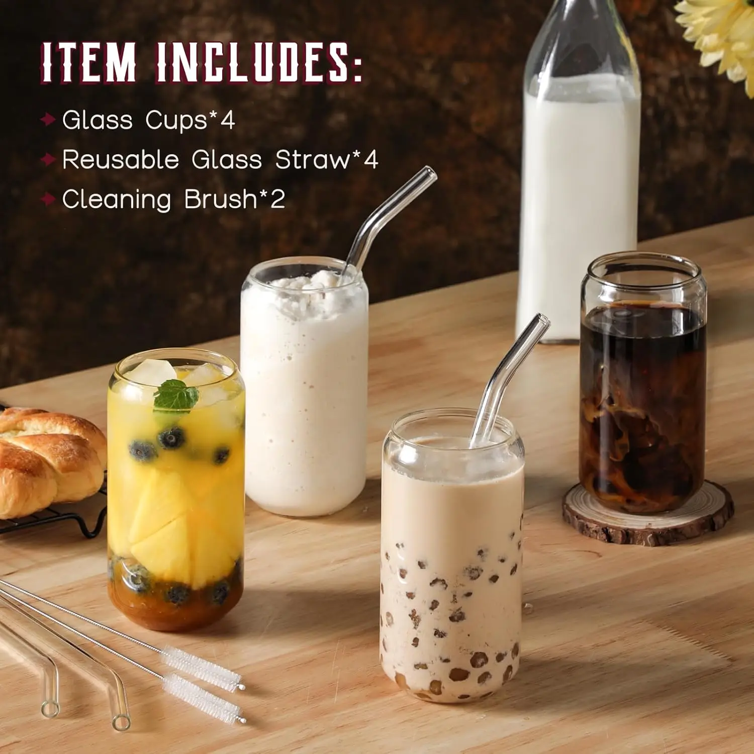 16oz Highball Glasses Set with - Coffee Tea Set 리뷰 및 가격