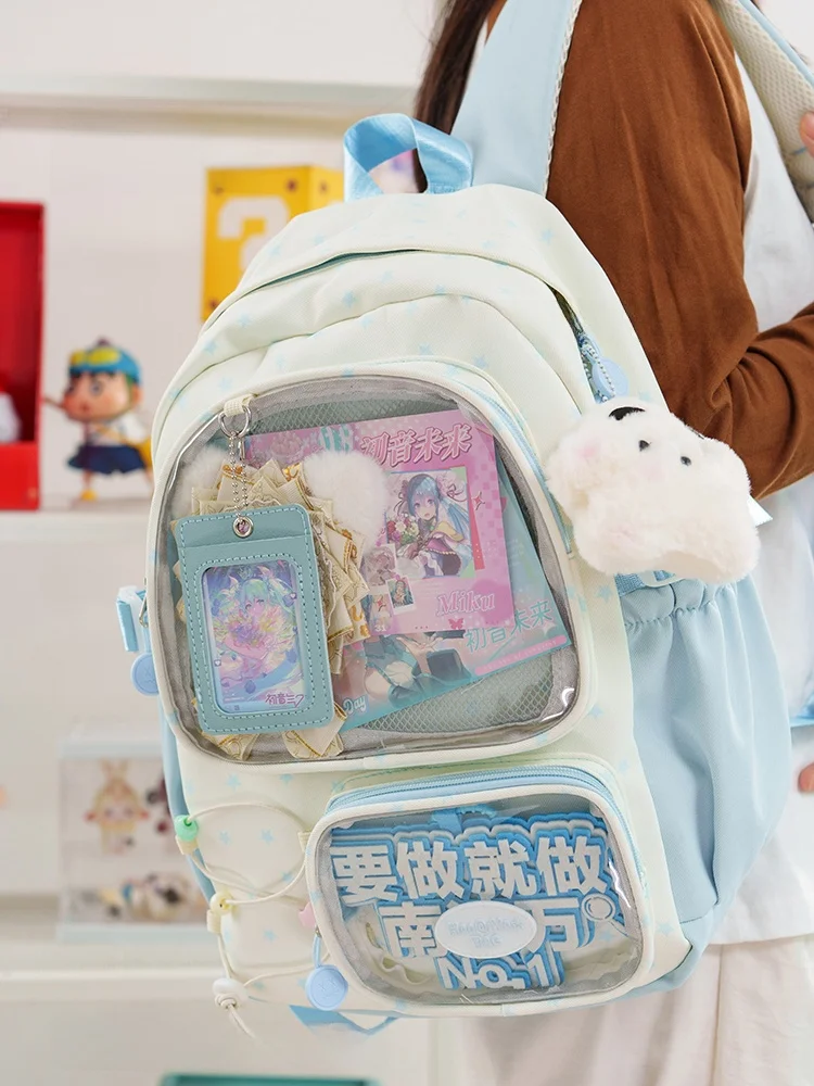 Cute Star INS Sle Borsa Bapa Cuter da donna High School College Borsa a tracolla impermeabile trasparente Sweet School Sle