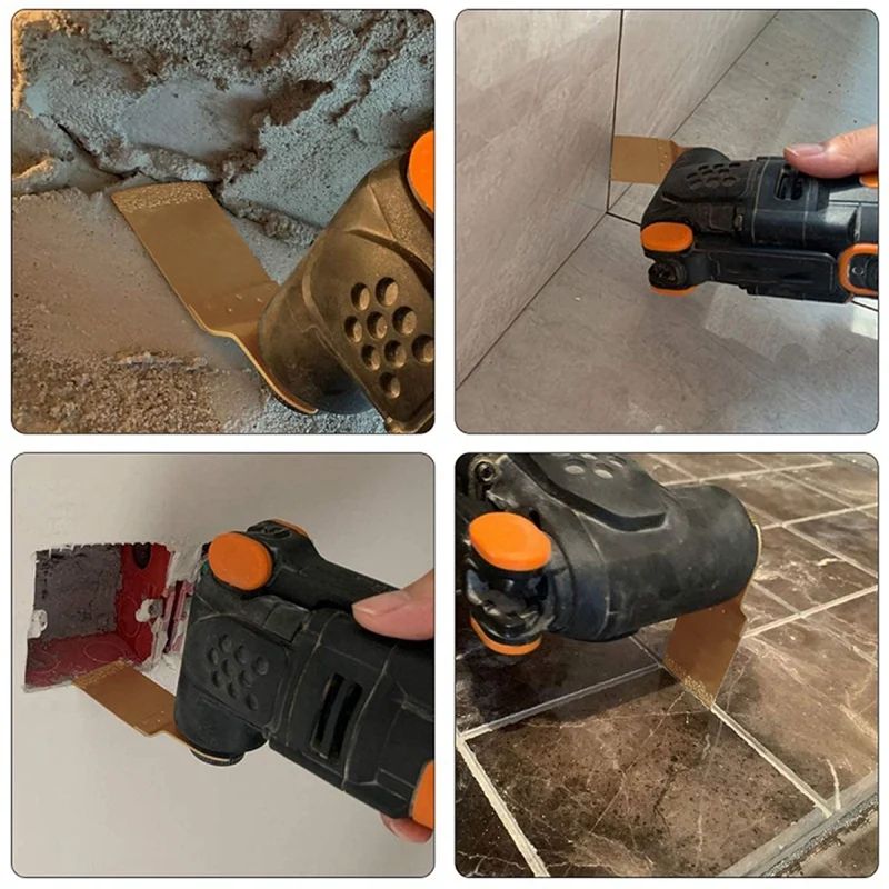 Lame de Scie Diamantée Oscillante à Dégagement Rapide, Outil Multifonction Universel, Couleur Or, 20 Pièces