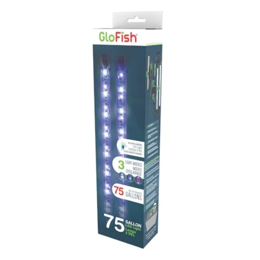 

10-Inch LED Light Sticks for Fish Aquariums Up to s 2 Count with White Blue and Magenta LED Lights