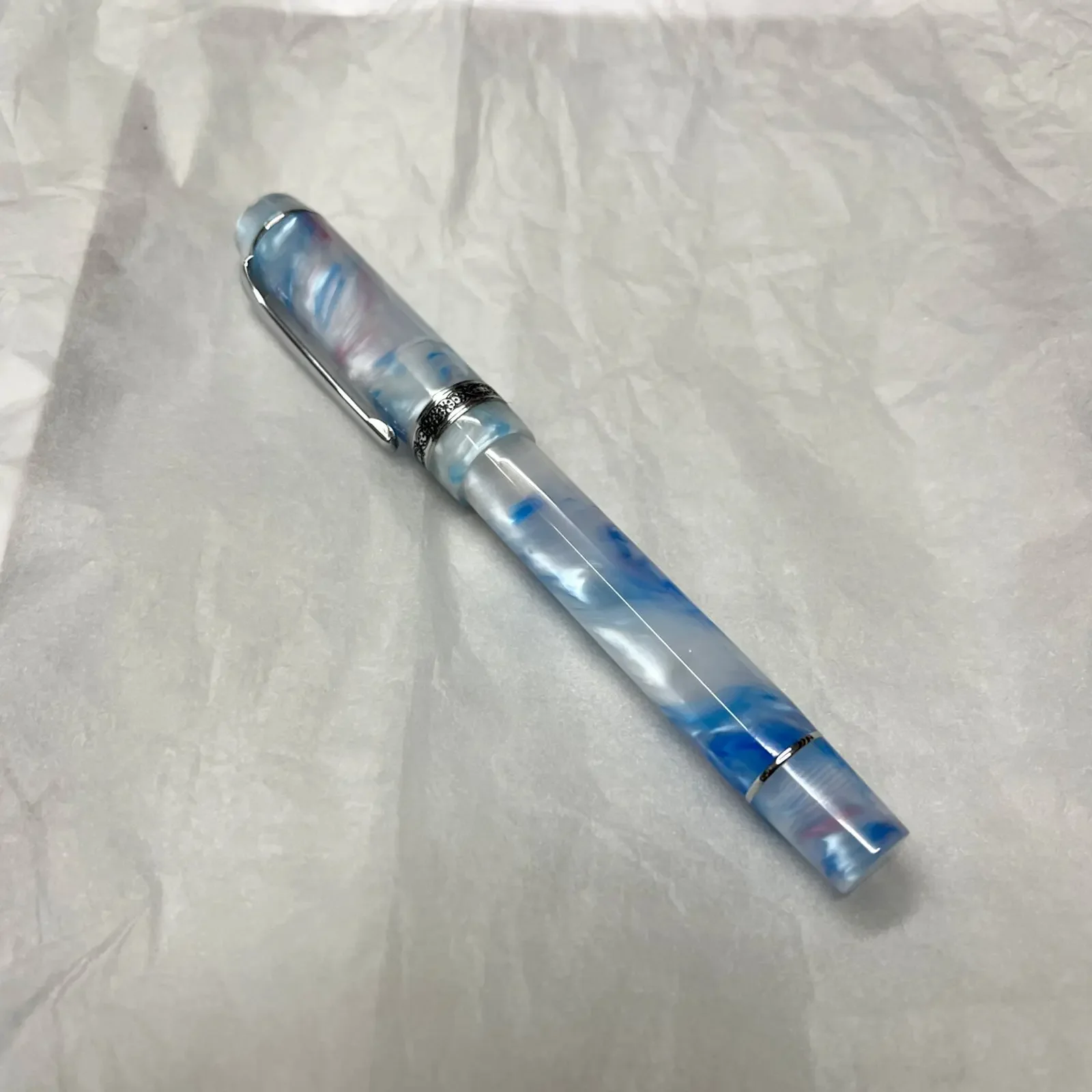 Kaigelu 316A BLUE Celluloid Fountain Pen Iridium EF F M Nib Classic Pen Marble Acrylic exquisite Business school Ink gift Pens