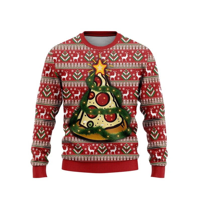 Christmas Ugly Sweater Men Women Cosplay Xmas Gifts Fashion 3D Print Funny Mens Designer Clothes Casual Long Sleeves Pullover