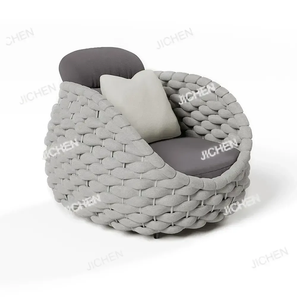 

Outdoor Backyard Terrace Waterproof Cushion Comfort Rope Rattan Wicker Weave Patio Furniture Handwoven Set Garden Sofas