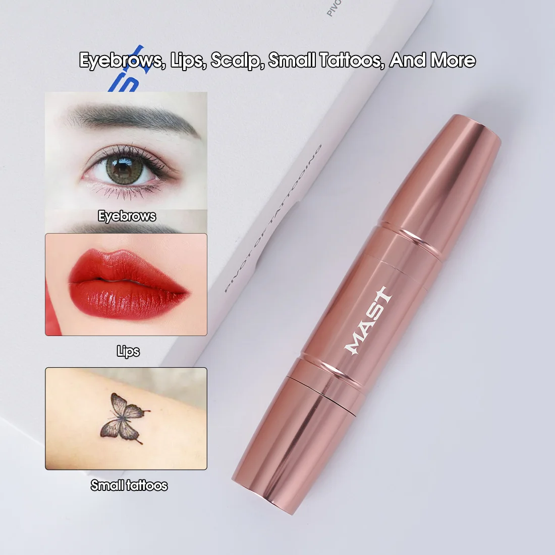 Mast Magi-Cartouche de tatouage en or rose, stylo pour sourcils et lèvres, machine à tatouer, maquillage RCA injuste en continu, 2.0 et 3.0