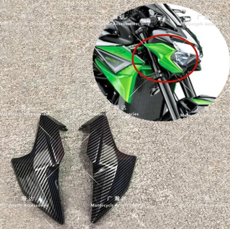 Carbon Fiber Paint Motorcycle Cowl Front Side Nose Cover Headlight Panel Fairing Fit For Kawasaki Z900 2020-2021 Z 900