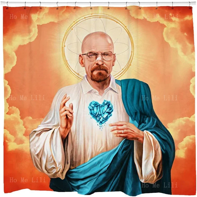 Funny Religious Hilarious Meme Art Keanu Holding Dog Novelty African American Hero Drug Walter White Shower Curtain