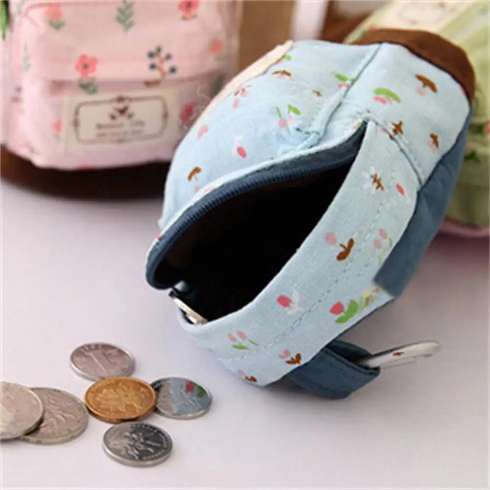 1~10PCS Zipper Storage Creativity Wear-resistant Durable Cute Floral High Capacity Wallet Mini Multifunction Coin Purse Portable