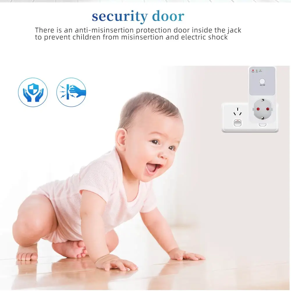 Automatic Voltage Protector Socket Switcher VAC 220V Power Surge Safe Protector EU Plug Socket Voltage Safe Refrigerator Protect