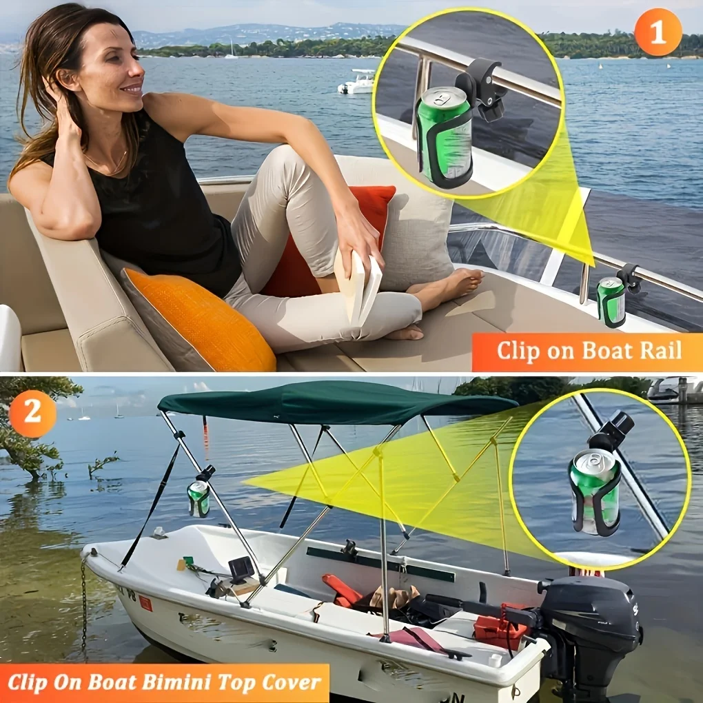 Marine Boat Rail Cup Holder, No Drilling Install Boat Drink Holder, Pontoon, Boat Accessories, Applicable To Kettle Within 3.15i