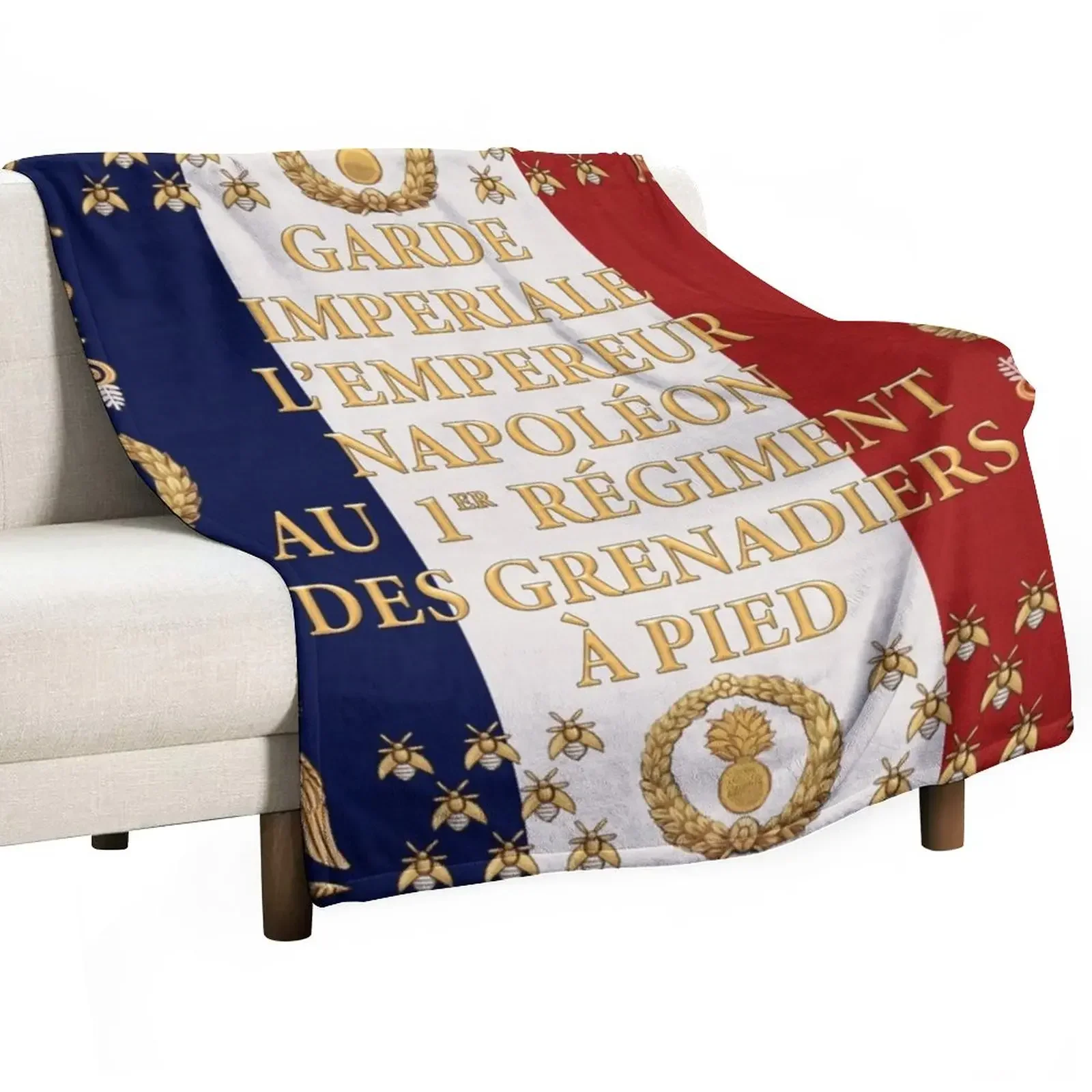 

Napoleonic French 1er Garde Imperiale flag Throw Blanket anime Bed linens Hairys Blankets