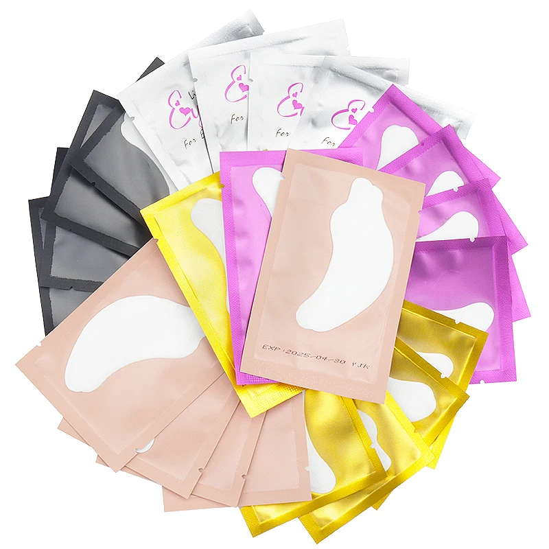 50 pairs Eyelash Hydrogel Eye Paper Patch Lint Free Under Eye Gel Pad Grafted Lash Extension Eye Tip Sticker Wrap Makeup Tool