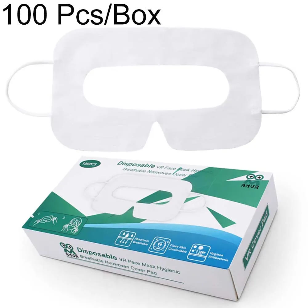 

100 Pcs/Box AMVR Disposable Face Cover Pad for Oculus 3 3S 2 Breathable Soft Protective Eye Mask Pad for PICO 4 VR Accessories
