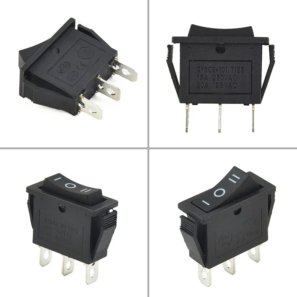 3 Position KCD3 Rocker Switch ON-OFF 3 Pins Electrical Equipment With Light Power Switch Switch Cap 12V 16A 250VAC