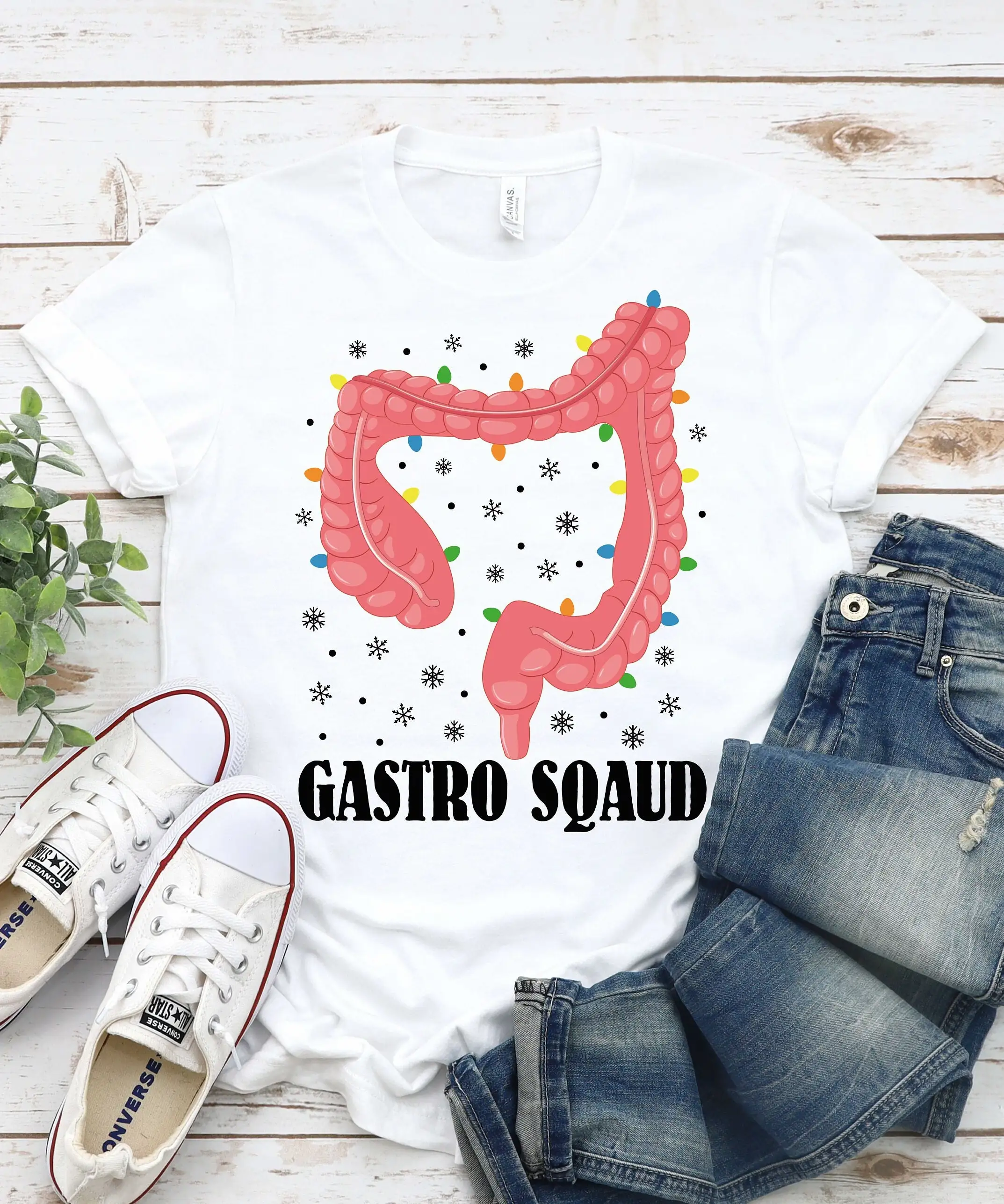 Gastro Nurse Squad T Shirt Christmas Gastroenterologist Gastroenterology Xmas Endoscopy Tech Practitioner