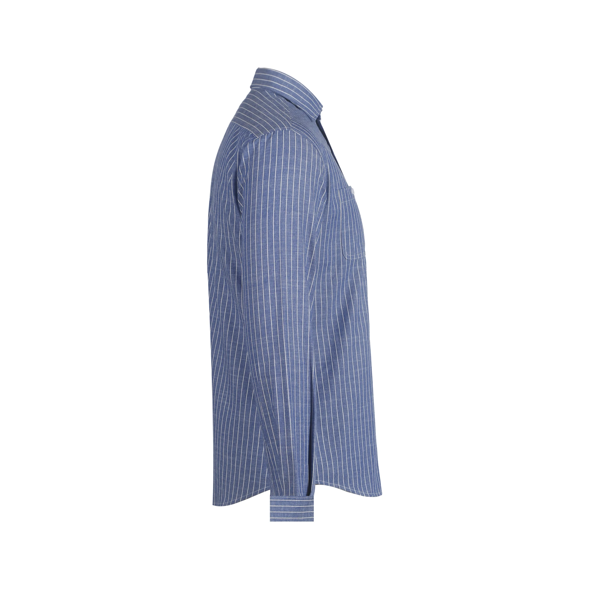 CHCH Men\'s Classic Long Sleeve Striped Basic Shirts Single Pocket Formal Business Regular Fit Office Social Casual Shirt