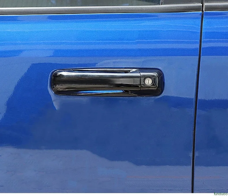 For Dodge Ram Jeep Grand Cherokee Commander Carbon Fiber Black Chrome Car Door Handle Cover Trim Sticker Styling Accessories