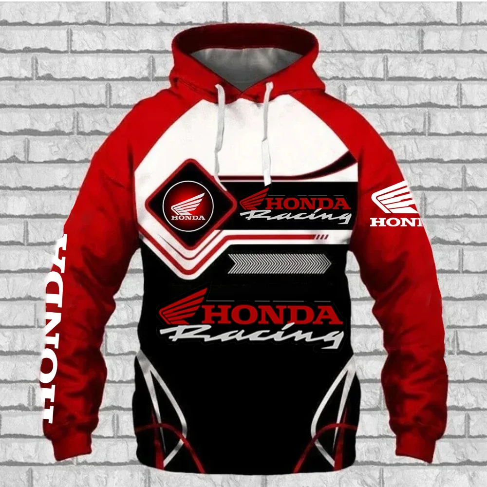 Honda Hoodie Streetwear Fashion Honda Logo 3D Print Men's Hooded Sweatshirt Large Size Outdoor Sport Clothing Honda Racing Suit