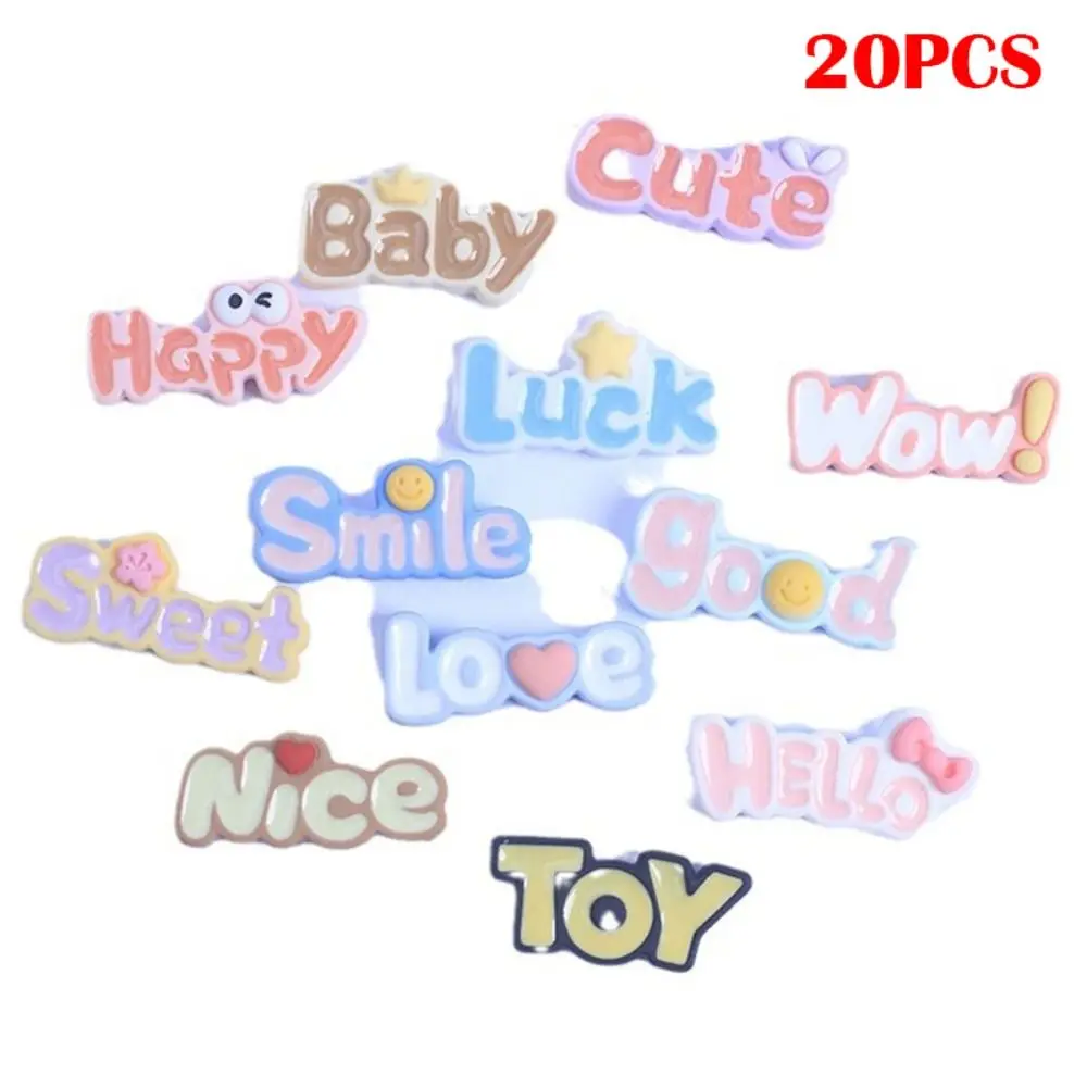 20pcs NEW Letter Plaques Resin Slime Charms Cream Gel Flatback Phone Case Decor Scrapbooking Cute Keychain DIY Crafts Kids Toy