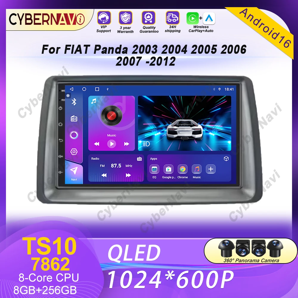 Car Radio For Fiat Panda 2003 2004 2005 2006 - 2012  Carplay Navigation GPS Android Auto Multimedia Player Stereo BT DSP 4G WIFI