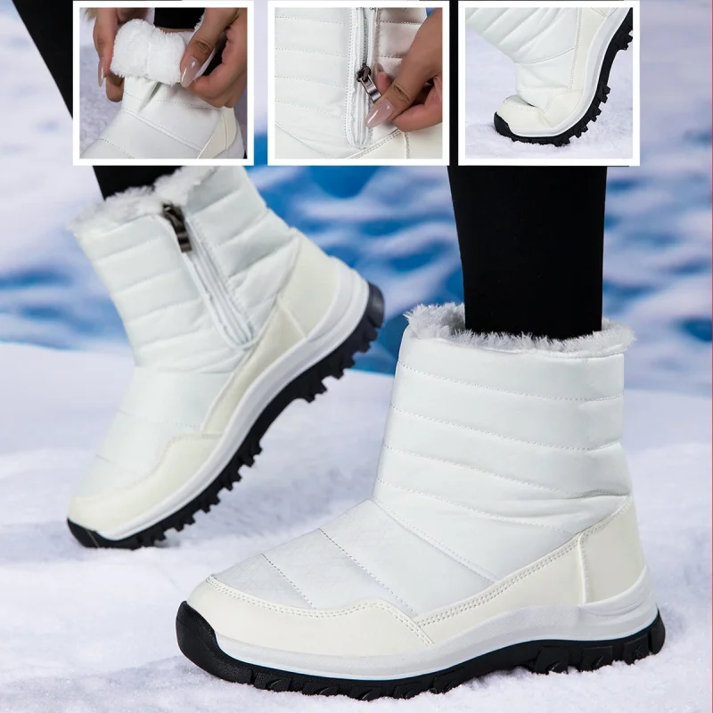 Stivali da neve Donna Nuove scarpe da donna Scarpe con plateau Donna Piatta Tenere al caldo Stivali da donna Casual Peluche Botas Mujer Scarpe invernali da donna