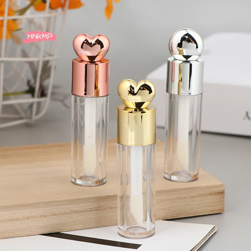 5ml gegalvaniseerde lipglossbuis met grote borstelkop transparant roze goud zilver dikke staaf lege fles voor lippencontainer