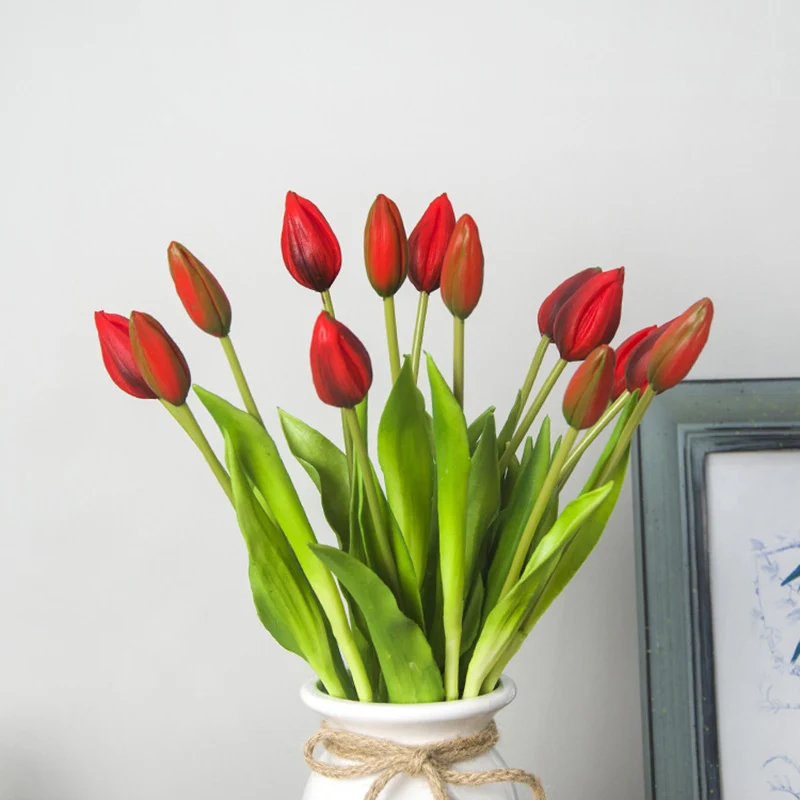 Reale di Tocco di Silicone Molle Artificiale Tulip Fiori Per La Casa Decorazione di Cerimonia Nuziale Fiori Finti Artificiale Flores Decorazione del