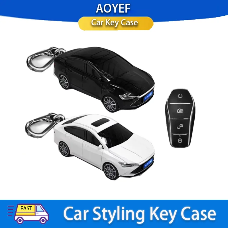 

For BYD Qin Key Cover Car Model for Atto 3 Han EV Dolphin Key Protective Case Personalized Gift Car Key Pack Buckle Accessories