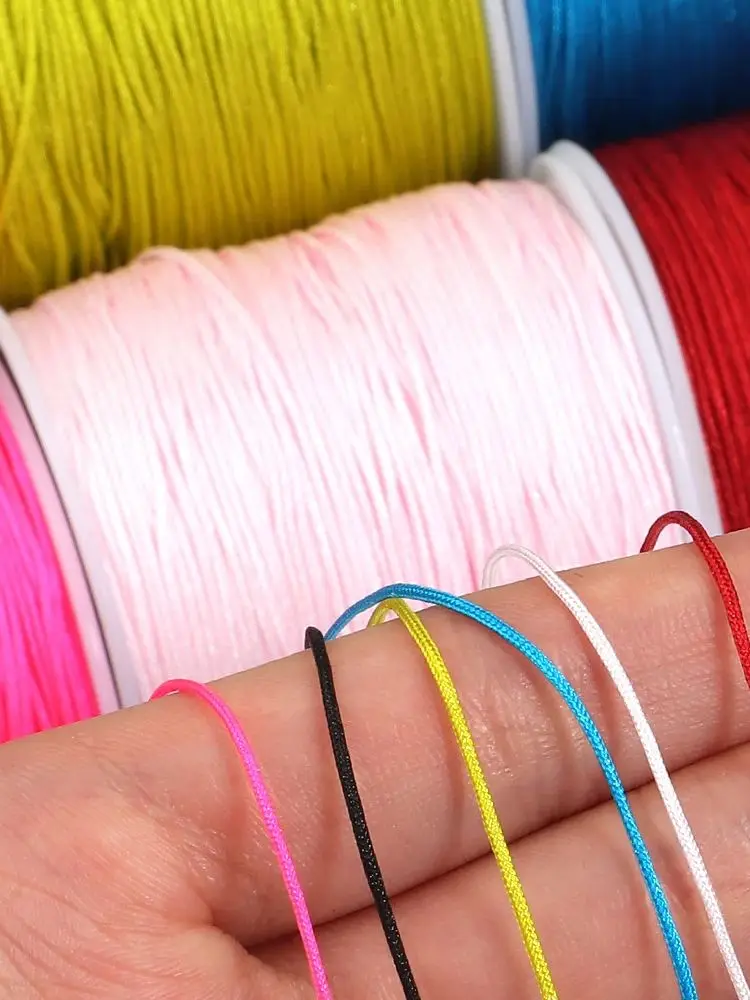 90m/Rolle 0,8m # 72-Nylonfaden-Schnur für die Schmuckherstellung, handgefertigtes gewebtes Seil, Jadefaden, Armband, Halskette, handgefertigtes Handwerk