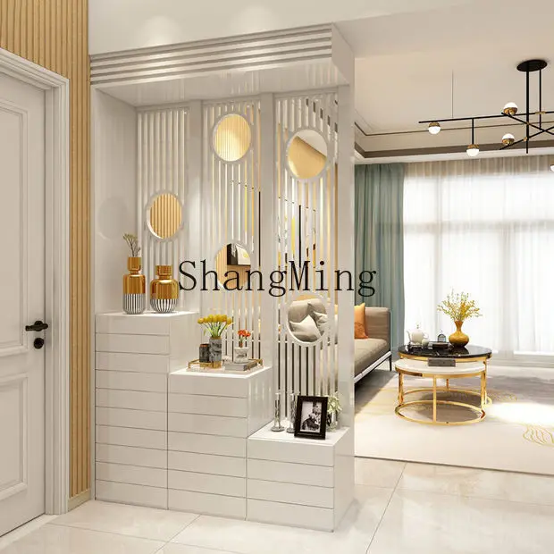 

CL Entryway Decorative Partition Cabinet Modern Minimalist Living Room Double-Sided Hollow Screen Entrance Hall Shoe Cabinet