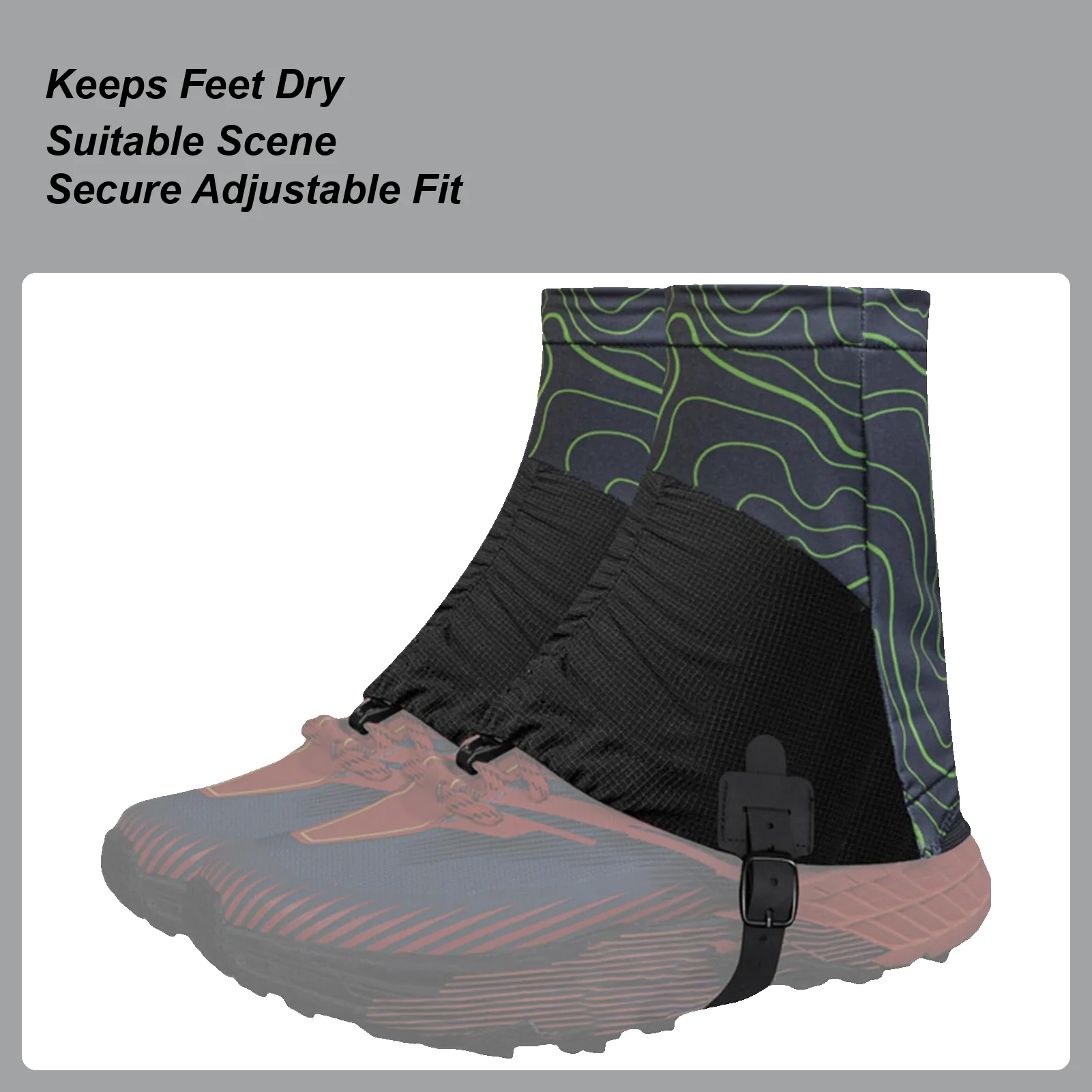 Shoe Gaiters Sandproof Adjustable Covers 1 Pair Ankle Gaiters Outdoor For Mountaineering Desert Running Camping Outdoor Travel