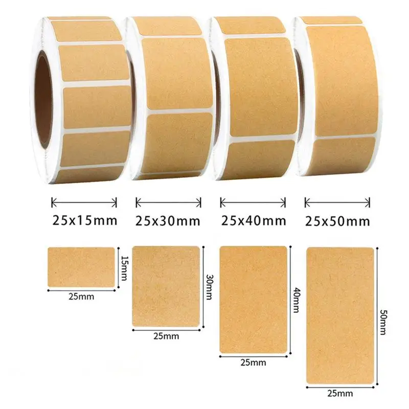 260/320/420/800PCS Kraft Stickers Blank Labels Office Labels Kitchen Food Jar Glass Bottle Classification Stickers