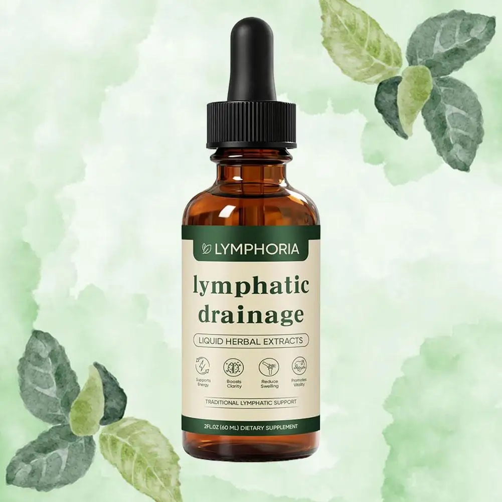 New 60ml Lymphatic Drainage Drops Boost Energy Promote Balance Herbal Organic Vitality Energy Reduce Swelling Dietary Supplement