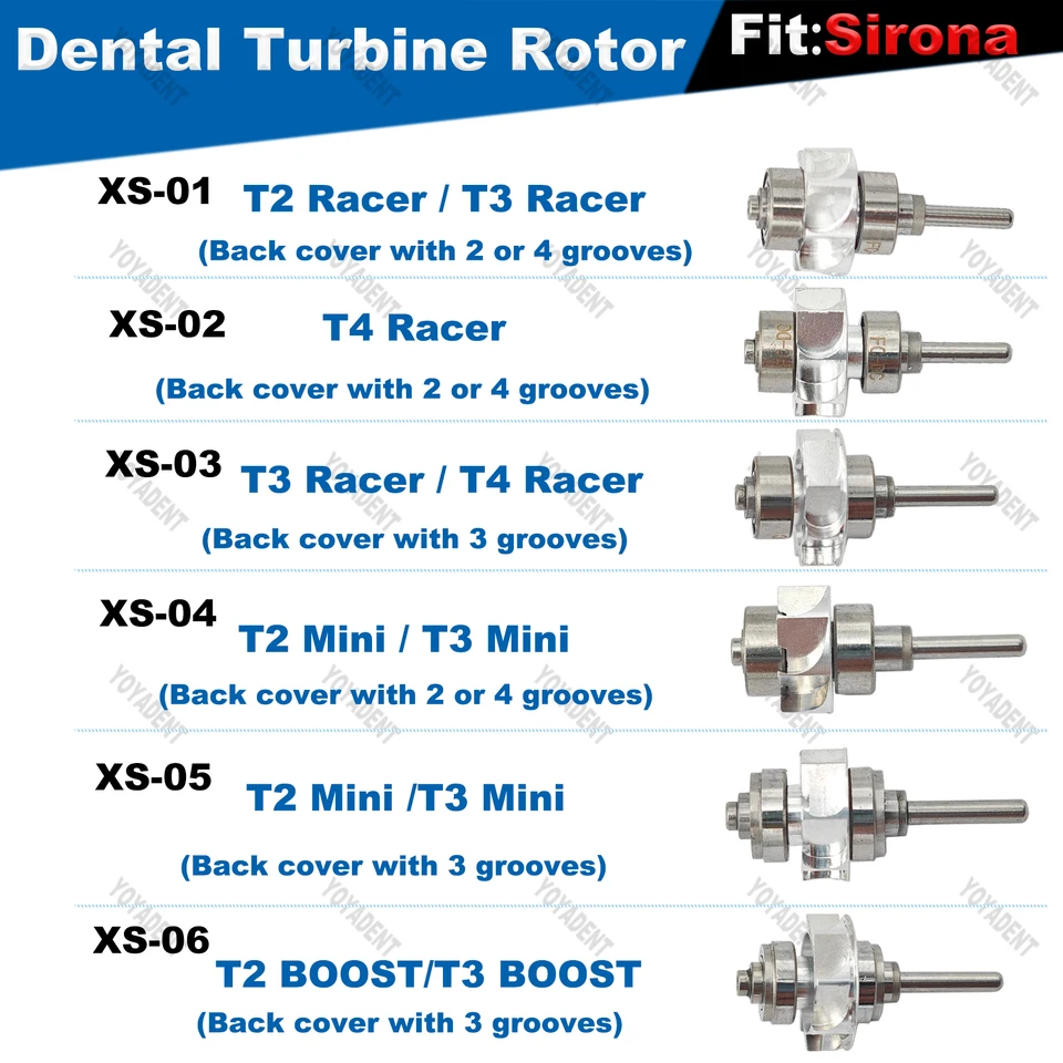 Cartucho de turbina, rotor de aire, compatible con NSK KAVO COXO, pieza de mano de alta velocidad 5