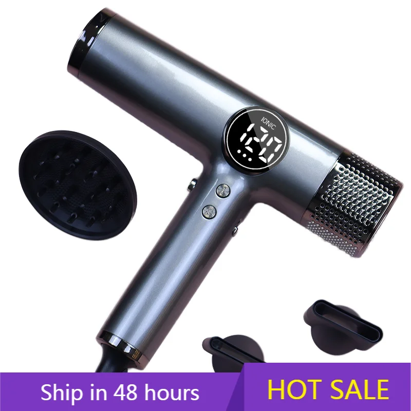 

YTYIN Маленький высокоскоростной электрический двигатель переменного тока 1800 Вт 3-скоростной ионный бесщеточный мощный портативный фен для дома и салона