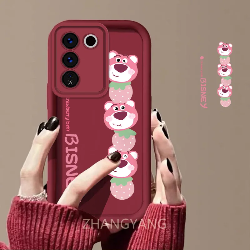 Case For VIVO V27 vivo V27E vivo V27 PRO Cute cartoon bear phone case with silicone TPU soft case anti drop and shockproof phone