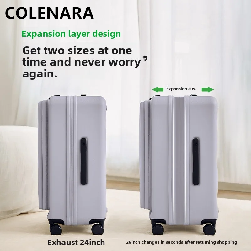 

COLENARA Cabin Suitcase 20"24"26 Inch Large Capacity Trolley Case PC Boarding Box Women's Password Box Carry-on Travel Luggage