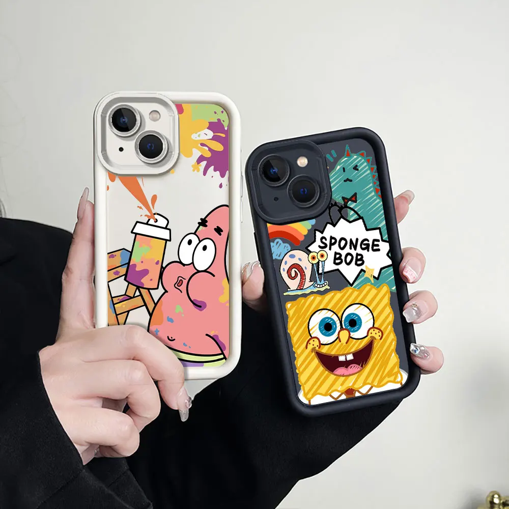 S-SpongeBob Patrick Star Phone Case For Redmi Note 13 12 12S 11 11T 11S 10 9 9S 8 Pro Plus 7 A1 A2 4G 5G Ladder Silicone Cover