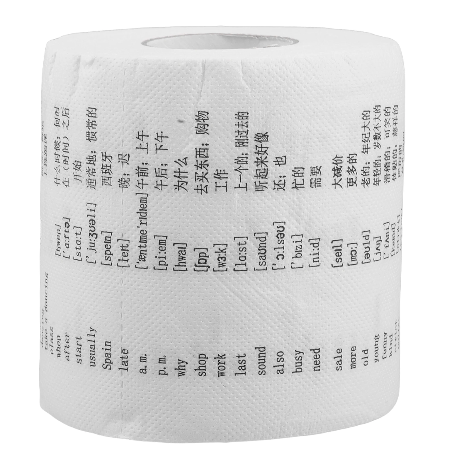 

Elementary English Vocabulary Toilet Paper Roll Fun Learning Tool Bathroom Tissue for Kids Home School Use Novelty