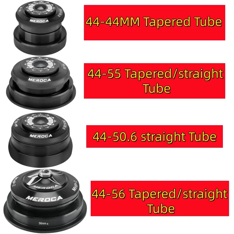 Bicycle Headset 44 50.6 55 Hidden Headset Bearing 1 1/8 Inch for Straight Tapered Tube Mountain Bicycle Steering Column Bearing
