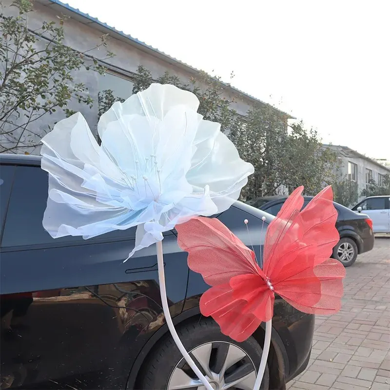 50cm Big Simulation Butterfly 3D Outdoor Shopping Mall Wedding Festival Decoration Hollow Large Hanging Gauze Fake Butterfly