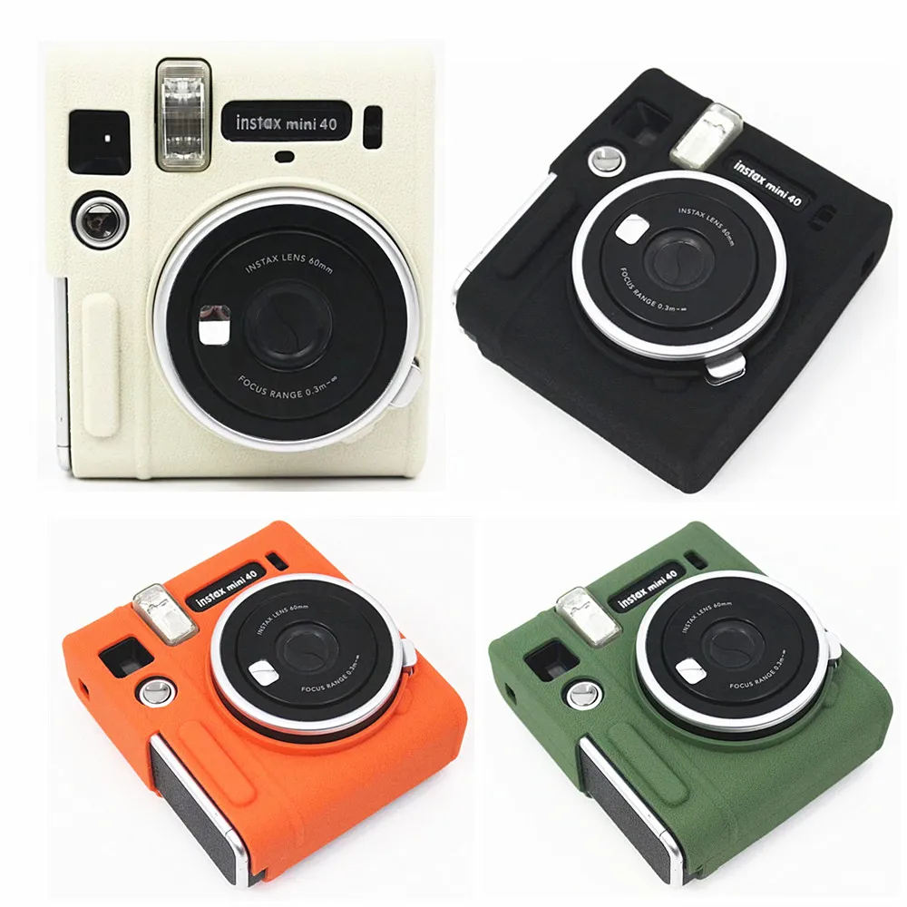Silicone Case For Fujifilm Instax Mini 40 Camera Anti-Slip Texture Design Silicone Case Camera Bag Body Protection Leather Case