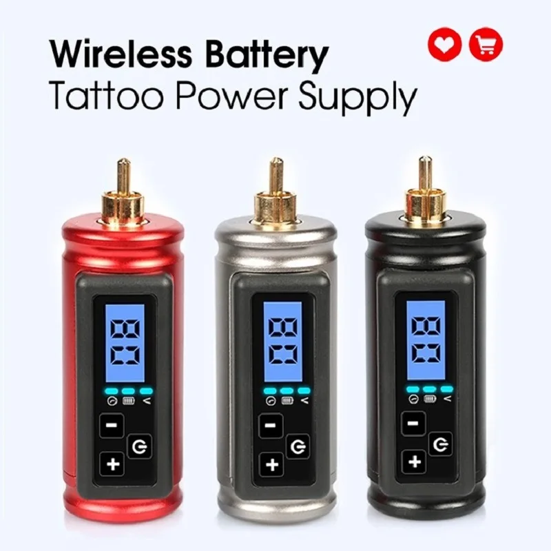 LCD Screen Mini Wireless Tattoo Power Supply RCA Jack LED Digital Tattoo Pen Battery 1500 mAh Tattoo Accessories For Body Art