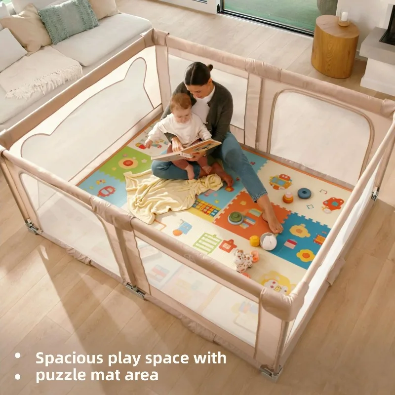 New Reinforced Indoor Baby Playpen Fence Ground Protection Barrier Crawling Zone Easy Setup Playpen for Children Baby Playpen