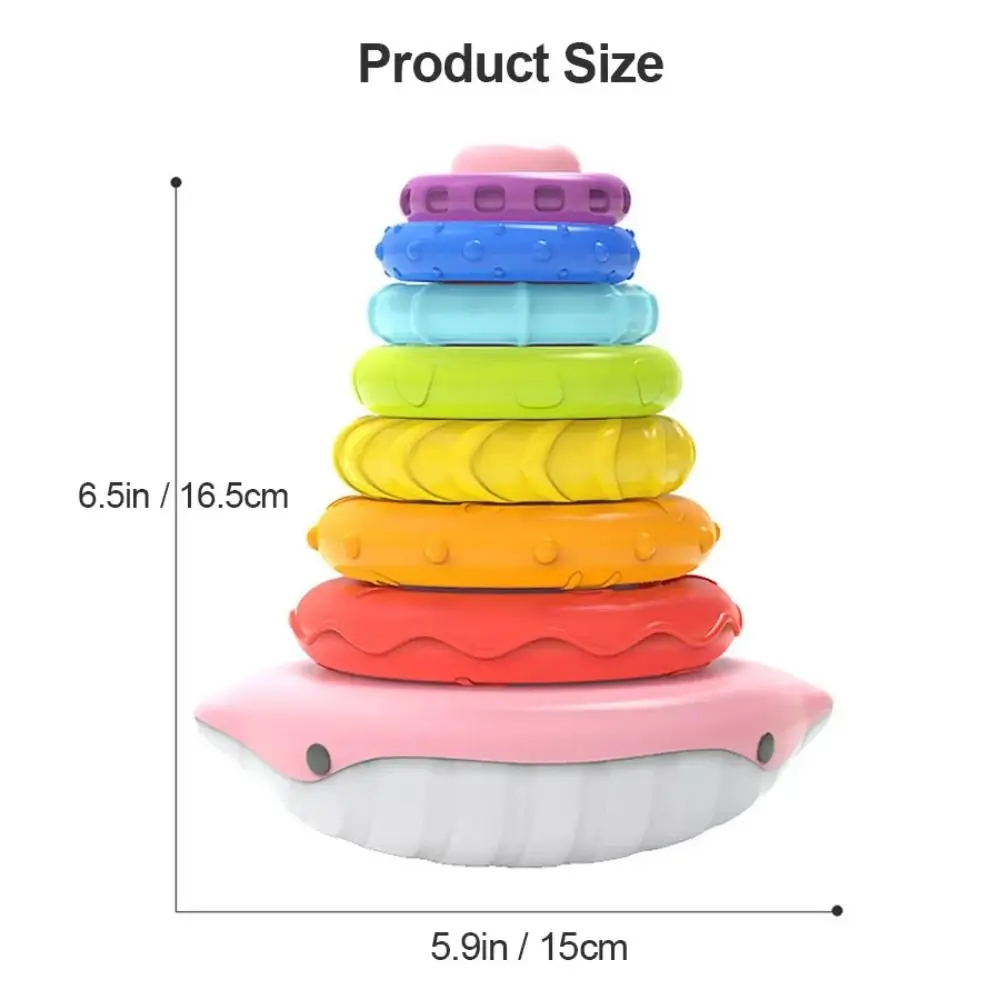 Unregelmäßige Quadratische Regenbogen Stacker Baby Spielzeug Regenbogen Turm Montessori Spielzeug Rotierenden Schraube Bolzen Spielzeug Puzzle Stapelbar