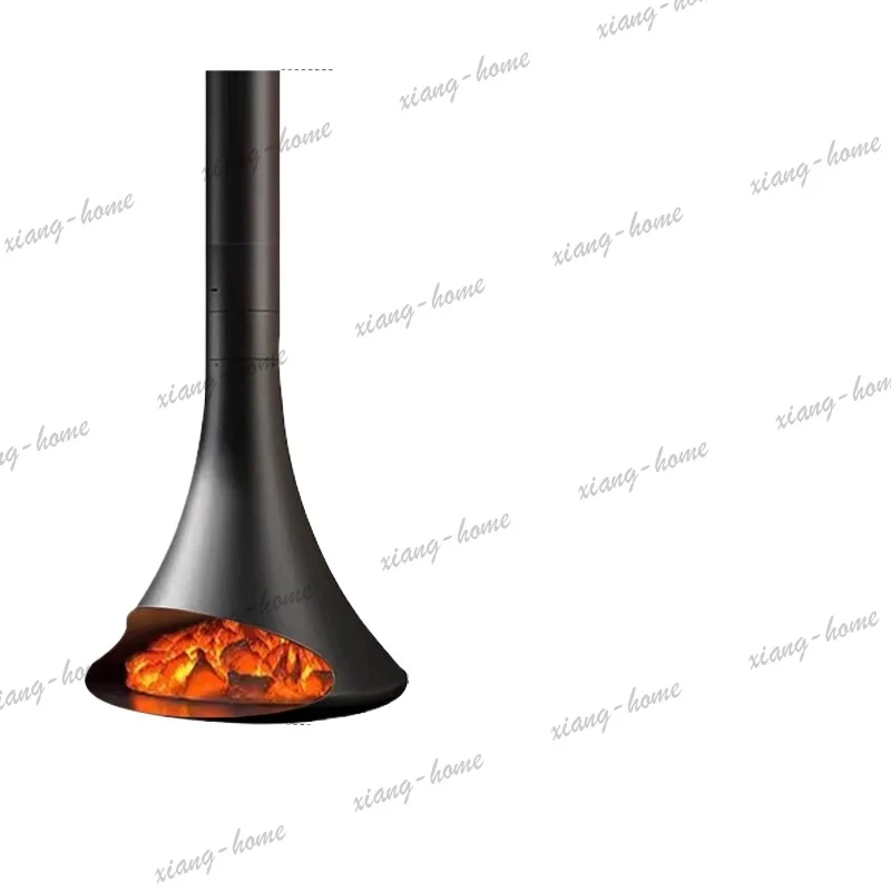 Customized hanging fireplace suspension special-shaped homestay villa burning firewood atomization electronic simulation flame
