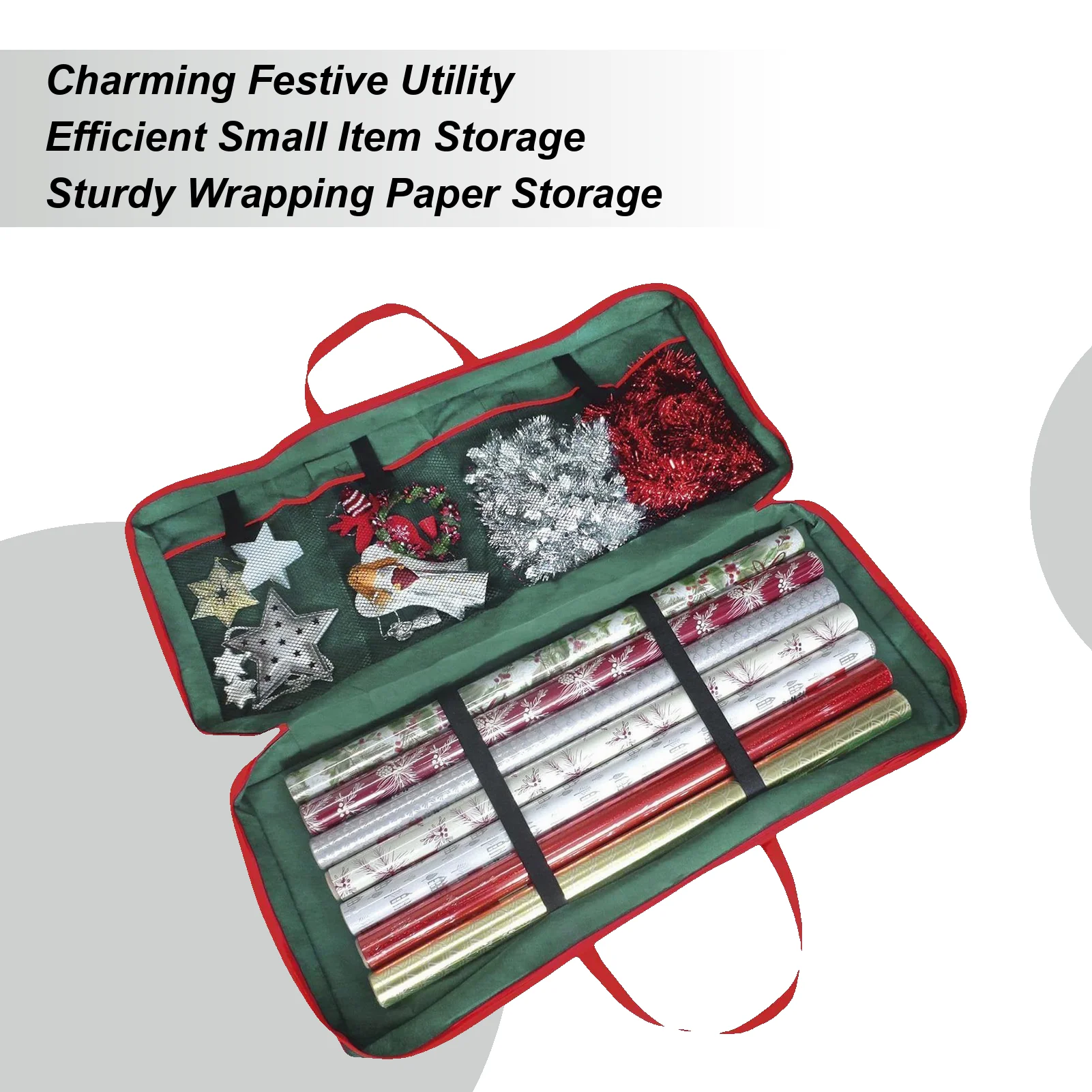 Wrapping Paper Storage Christmas Storage Container Wrapping Paper Carrying Case For Ribbon Bow Stickers Christmas Holiday