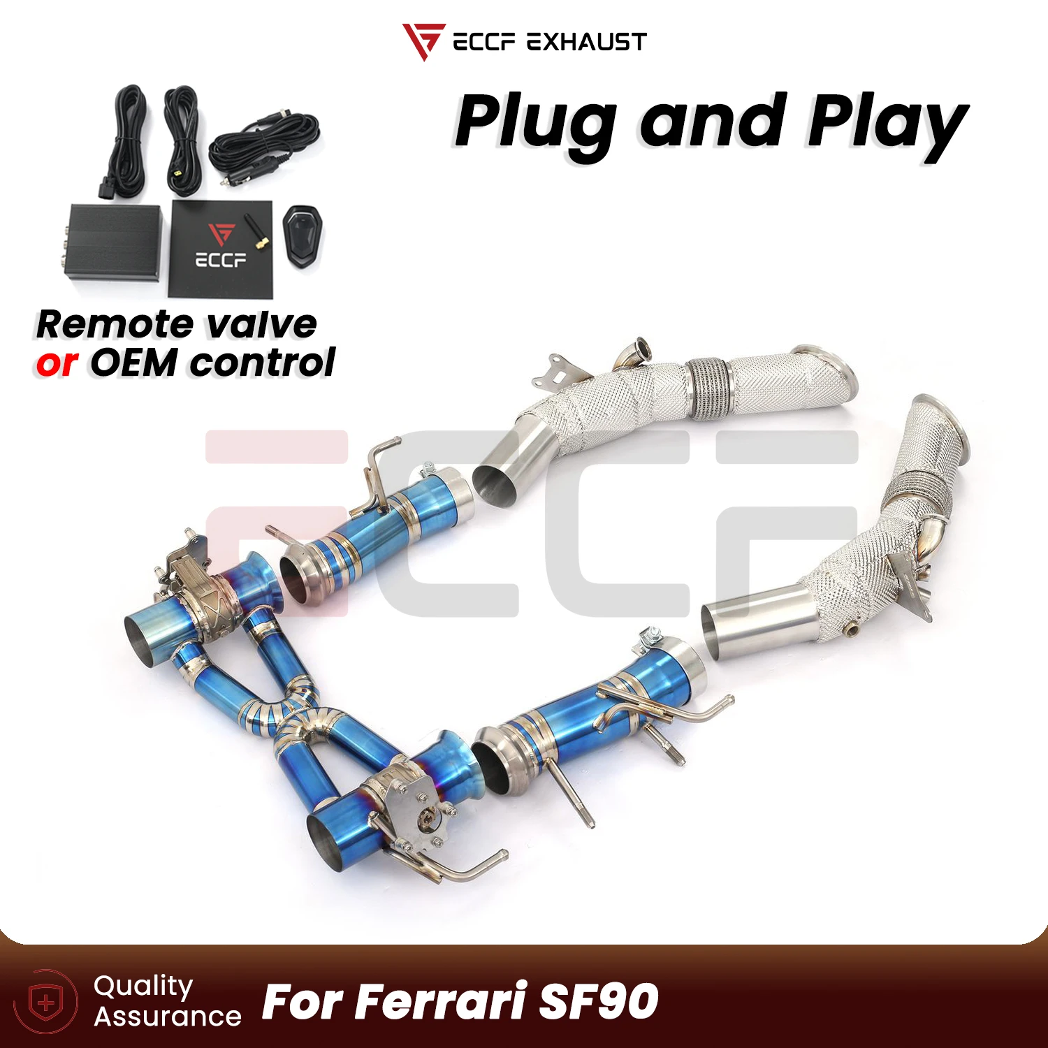 

Sporty Titanium Complete exhaust system For Ferrari SF90 Plug and Play Performance Upgrade Easy Installation